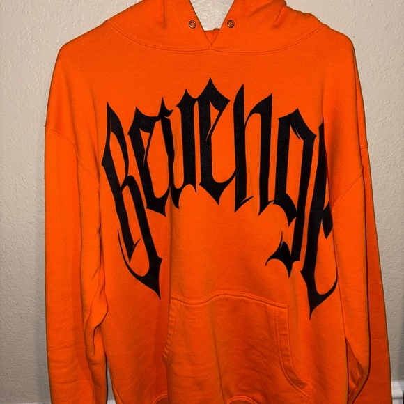 Revenge x Trippie Redd Orange Arch Smoking Hoodie Puff Print